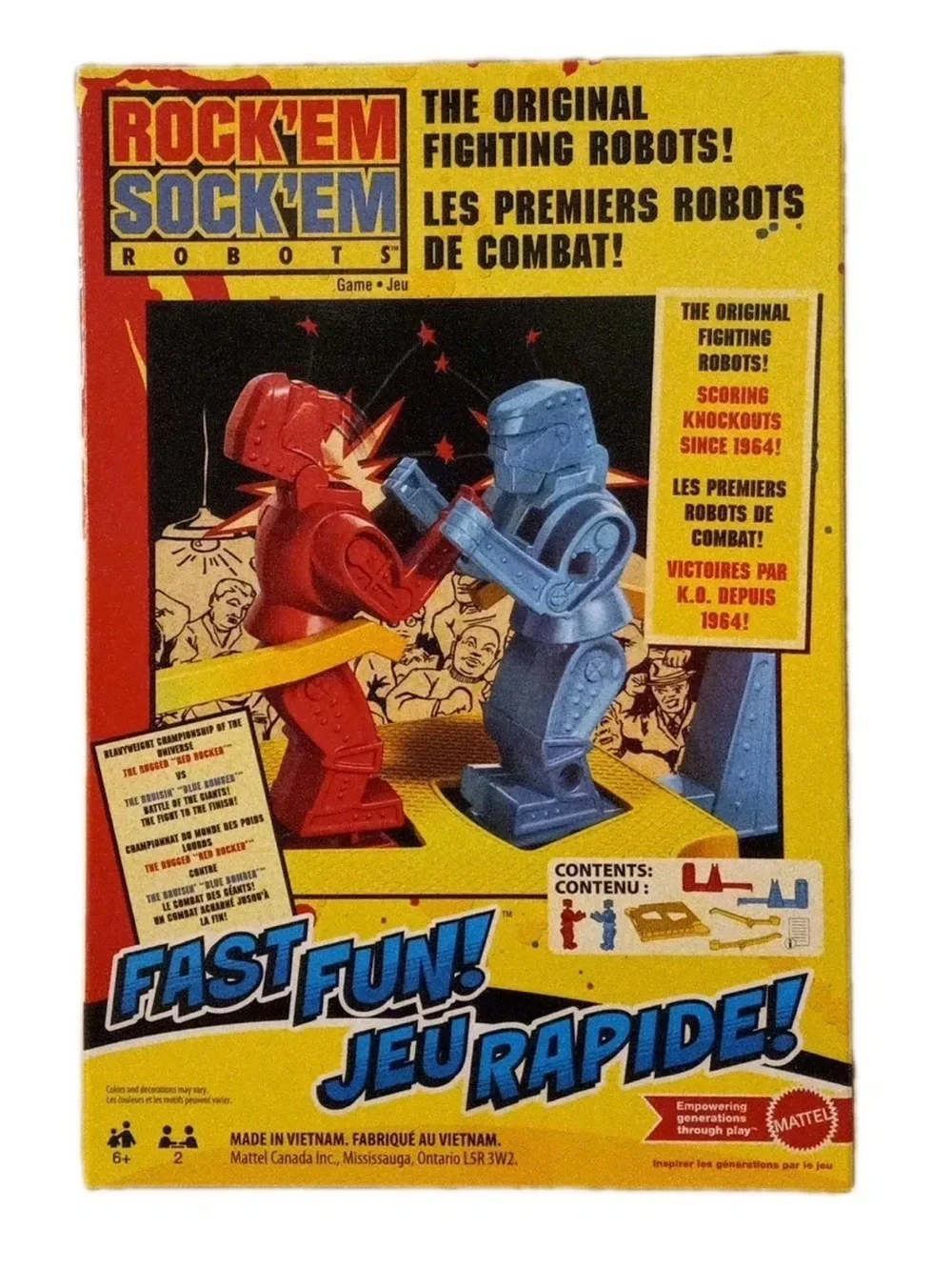 Mattel Rock 'Em Sock 'Em Robots Box Art - Red & Blue Brand New Sealed in Box